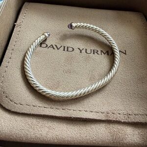 David Yurman Cable Flex Bracelet with Purple Amethyst Tips